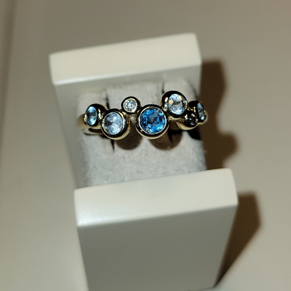 Kay Jewelers Gold and Blue Gemstone Ring - Picture 3 of 6